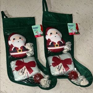 Brand New: Two 4-Piece Dog Christmas Stockings Set